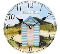 Wall Clock/Wall Hanging Clock - Seaside - BEACH HUT - Battery Operated