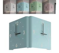 Wall Clock with LED Induction Light, Double Sided Design, Modern Decor, Silent Operation, Easy Installation for Home and Office