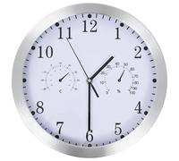 Wall Clock with Quartz Movement Hygrometer Thermometer Time White/Black vidaXL