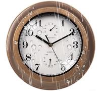 Wall Clock With Thermometer Humidity 28.5cm | Sealed ABS Plastic, Quartz Glass for dial, Indoor/outdoor Use, Battery-powered, Clear Visibility