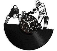 Wall Clock Without Ticking Sound Wall Clock Vinyl Record Wall Clock Cricket Themed Home Decoration Sports Wall Decor Vintage Decoration Living Room, Kitchen, Home Wall Decor F