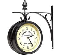 Wall Clock Wrought Iron Garden Clock Station Clock 2-sided Handcrafted Grand Central Terminal New Yo