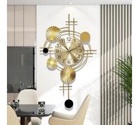 wall clockLarge Decorative Wall Clock for Living Room,Silent Non-Ticking Decorative Wall Clocks Metal Unique Design Fancy Style Home Decor I