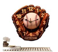 Wall Clocks Decorative | Baseball Glove Shaped Wall Clock - Wooden Time Display Tool for Kids Room Bedroom Living Room