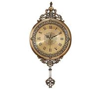 wall clocks for bedroom 64cm Large Metal Swing Wall Clock, Antique Vintage Retro Home Hotel Bar Office Wall Clock with Roman Numerals Living room wall clocks (Color : Bronze, Size : 20inch) Decoration
