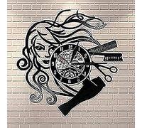 Wall Clocks For Living Room Hairstyle Beauty Salon Hairdressing Salon Barber Shop Retro Black Wall Clock Hairdressers Clock Mechanism