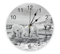 Wall Clocks Polar Bear On The Frozen Lake Wall Clock Wall Digital Clock Home Decor Wall Clock Modern Design Living Room Decor Easter Day Gift Friends Gift Watches