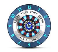 Wall Clocks, Wall Clock Proof That Tony Stark Has A Heart Arc Reactor Wall Clock Superhero Modern Hanging Wall Watch Movie Timepiece Home Decor Wall Art Quartz Silent Non Ticking Gift Ideas Wall Cloc