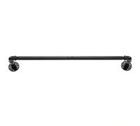 Wall Clothes Rail 80 cm Industrial Design Industrial Pipe Clothes Rail Holds up to 50 kg Easy Assembly Removable Metal / Black