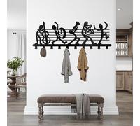 Wall Coat Hanger, Music Wall Decoration, Wall Instrument, Wall Key Ring, Metal Wall Hook, Door Art, Home Decor Hanger, Entrance Holder, Art Hanger (60 cm/6 Hanger)