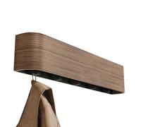 Wall Coat Hanger - Natural Wood Rack Decor, Space Saving with Hidden Folding Hooks, No Drill Mount, Solid Walnut Veneer | Home Organizer for Bags Keys Hats Jackets Scarves Gloves Purse
