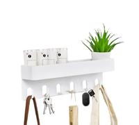 Wall Coat Hook - Farmhouse Wall Hooks Key Rack Holder | Coat Rack Wall Mounted, Farmhouse Wall Hooks, Mail Holder with 6 Hooks for Towels, Hats, Shower Zorq