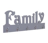 Wall Coat Rack MDF with Copper Hooks Grey 74x29.5 cm Smile Cutout Decorative UK