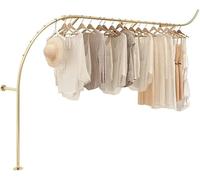 Wall Coat Rack, Modern Industrial Coat Rack, Wall Mounted Wedding Coat Rack for Clothing Stores, Display Rack for Creative Boutique Clothing Stores, Golden