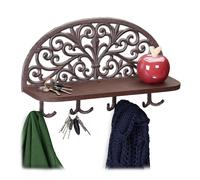 Wall coat rack Rustic Key Holder Double Hook Organizer 4 Hooks Cast Iron