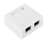 Wall Connector Adapter, Keystone Jack Box, RJ45-8P8C Dual Port Surface Mount Box for Ethernet Cables, Wall Connector Junction Adapter, Computer Cables