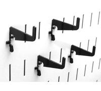 Wall Control 10-HM-002 B Medium 1-7/8" Slotted Pegboard Hook Pack Metal Pegboard Hooks for Wall Control Pegboard Only, Black