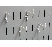 Wall Control 10-HM-002 W Medium 1-7/8" Slotted Pegboard Hook Pack Metal Pegboard Hooks for Wall Control Pegboard Only, White