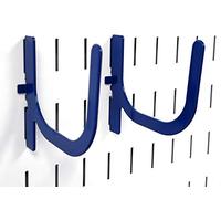 Wall Control 10-UH-404 BU Slotted Pegboard U-Hook for Wall Control Pegboard Only, 4" Peg Hook Reach, 2-Hook Pack (Blue)