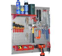 Wall Control 30-WGL-200GVR Galvanized Steel Pegboard Tool Organizer,Galv/Red