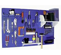 Wall Control 30-WRK-400BUW Standard Workbench Metal Pegboard Tool Organizer,Blue/White