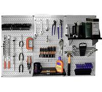 Wall Control 30-WRK-400GB Standard Workbench Metal Pegboard Tool Organizer,Gray/Black