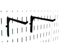 Wall Control 6in Reach Extended Hook Pair - Slotted Metal Pegboard Hooks Pegboard and Slotted Tool Board - Black