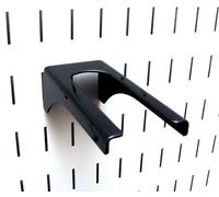 Wall Control Black Metal Pegboard Hook for Tool Board - 1-1/4in Handle, 4in Deep, 35lbs Capacity