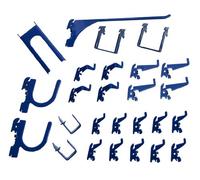 Wall Control KT-200-DLX Blue Slotted Metal Pegboard Hook Kit for Storage & Organization - Deluxe Assortment, 50 lbs Capacity, Made in USA