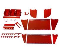 Wall Control KT-400-WRK R Slotted Tool Board Workstation Accessory Kit Pegboard Only, Red