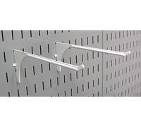 Wall Control Pegboard 9-Inch Reach Extended Slotted Hook Pair - White (10-ER-004 W)