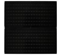 Wall Control Pegboard Rack Horizontal Metal Pegboard Garage Tool Storage Pack - Two 32-Inch Wide x 16-Inch Tall Easy To Install Peg Boards (Black)