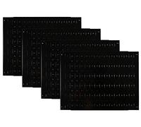Wall Control Pegboard Wall Organizer Tiles Modular Black Metal Pegboard Tiling Set - Four 12-Inch Tall x 16-Inch Wide Peg Board Panel Wall Storage Tiles - Easy to Install (Black)
