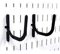 Wall Control Slotted Pegboard U-Hook Pegboard Only, 4" Peg Hook Reach, 2-Hook Pack (Black)
