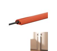 Wall Cord Hider Self-Adhesive Wire Cover Raceway for Walls, Flexible PVC Cable Concealer for Home and Office(Reddish-brown-w2cm,3meter)