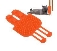 Wall Corner Cat Scratcher Silicone Cat Self Grooming Massage Brush Long | Corner Scratcher for Kitten Indoor Pet Puppy Small Dogs Different Breeds Pets Home Corner Comfort Relax Scratch Orange1