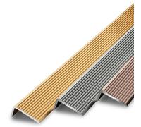 Wall Corner Protector,Stair Nosing Edge Trim,Aluminium Stair Edge Protector | Flexible Rubber Treads,Easy To Clean,Can Be Cut,Metal Edging Trim Bar For Marble/Glass Step(Gold,90cm L 50mm*30mm)