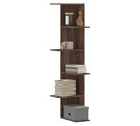 vidaXL Wall Corner Shelf Brown Oak 36.5x36.5x140 cm Engineered Wood