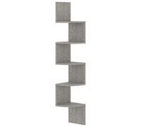 Vidaxl Wall Corner Shelf Concrete Grey 19X19X123 Cm Engineered Wood