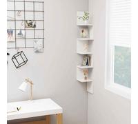 vidaXL Wall Corner Shelf High Gloss White 20x20x127.5cm Engineered Wood UK HOT