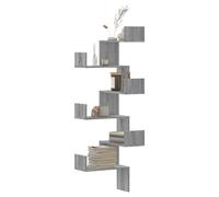 Wall Corner Shelf Grey Sonoma 45x45x147cm Engineered Wood 6-Tier Modern Storage