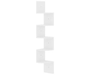 Wall Corner Shelf High Gloss White Engineered Wood Hanging vidaXL