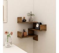 Wall Corner Shelf Smoked Oak 40x40x50 cm Engineered Wood Berkfield Home Brown One Size