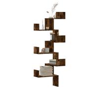 Wall Corner Shelf Smoked Oak Engineered Wood 45x45x147 cm 6-Tier Storage forHome