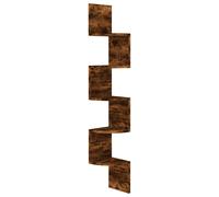 Wall Corner Shelf Smoked Oak Engineered Wood Hanging Floating vidaXL