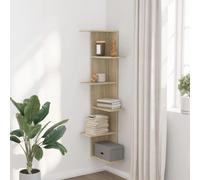 vidaXL Wall Corner Shelf Sonoma Oak 36.5x36.5x140 cm Engineered Wood