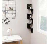 Vidaxl Wall Corner Shelf Black 20X20X127.5 Cm Engineered Wood