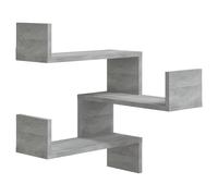 Wall Shelf Old Wood 40x40x49.5cm Engineered Wood 3-Tier Floating Corner Storage