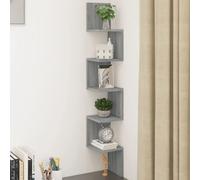 vidaXL Wall Corner Shelf Grey Sonoma 20x20x127.5 cm Engineered Wood