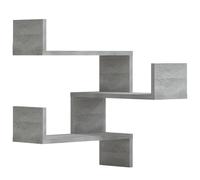 vidaXL 2x Wall Corner Shelves Concrete Grey Chipboard Home Hanging Shelf Unit